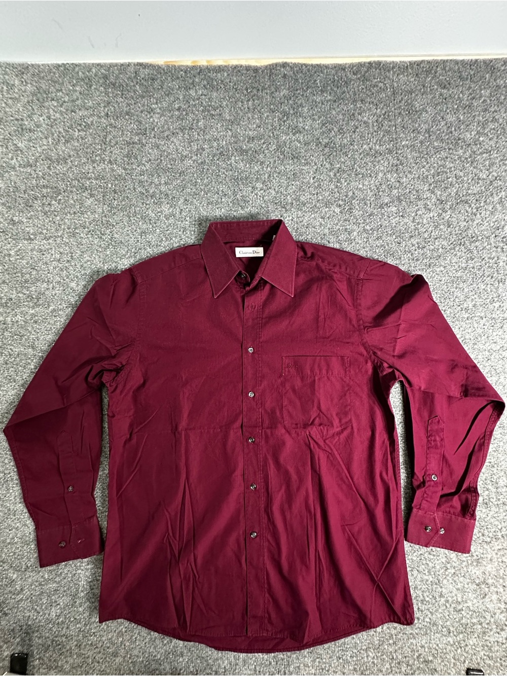 Christian Dior Men's Long-Sleeve Dress Shirt - Burgundy